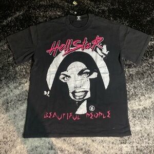 Hellstar Beautiful People Washed Black Graphic T-Shirt Men’s Size Large